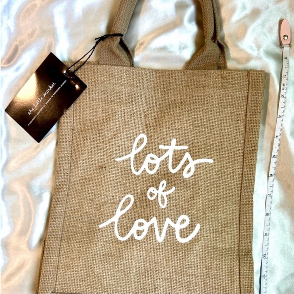 Lots of Love Burlap Tote Bag